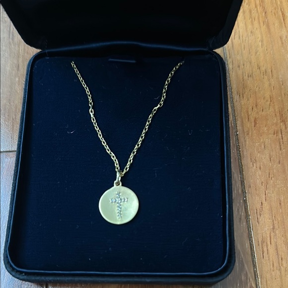 Gold Necklace with Diamond Cross Pendant